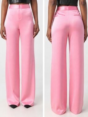 Alice + Olivia Deanna High Waist Wide Leg Pants Pink Size 6